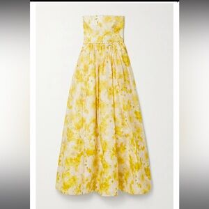Zimmermann - Strapless Embellished Linen And Silk-blend Maxi Dress - Yellow